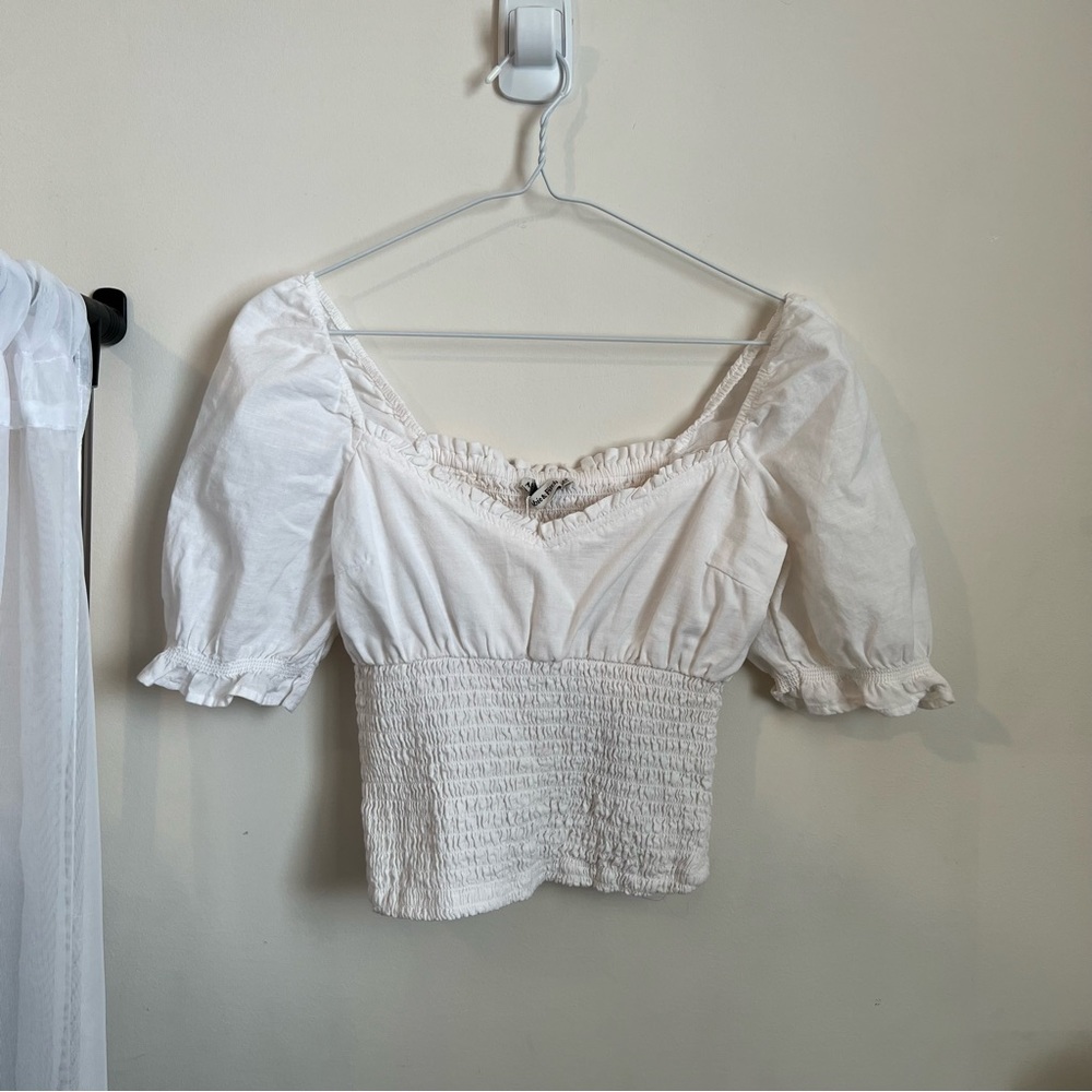 NWOT Abercrombie & Fitch Short Sleeve Smocked Waist Top